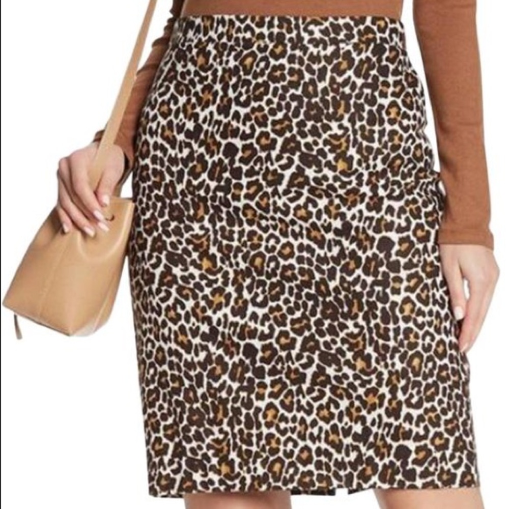 J. Crew The Pencil Skirt in leopard print